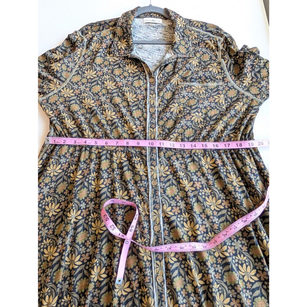 Natural Life Dress Christa Knit Cotton Floral Boho Cottagecore Black Size XL - Picture 13 of 13